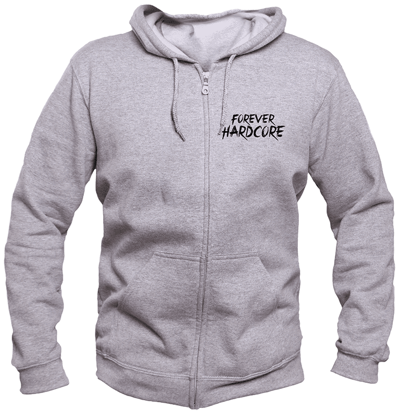 100% or Nothing ‘Forever Hardcore’ Slogan Hoodie V2 GREY
