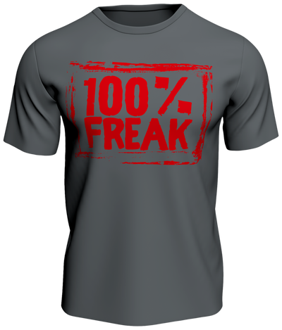 HardkoreKlothing '100% FREAK' Slogan Tee [Silver-Grey]