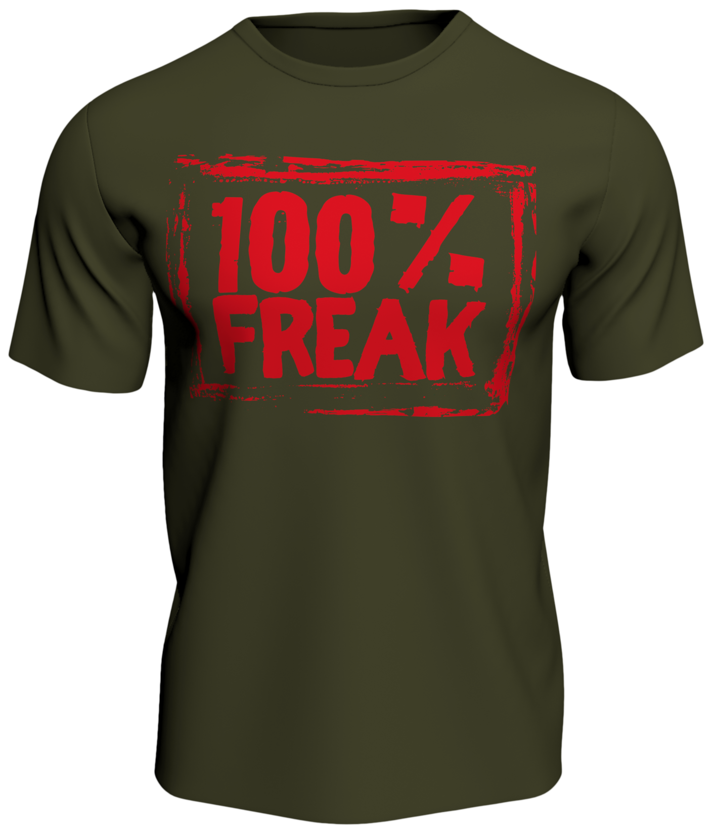 HardkoreKlothing '100% FREAK' Slogan Tee [Olive-Green]