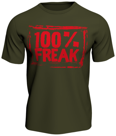 HardkoreKlothing '100% FREAK' Slogan Tee [Olive-Green]