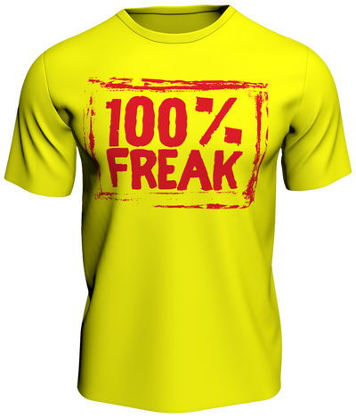 HardkoreKlothing '100% FREAK' Slogan Tee [Sunburst Yellow]