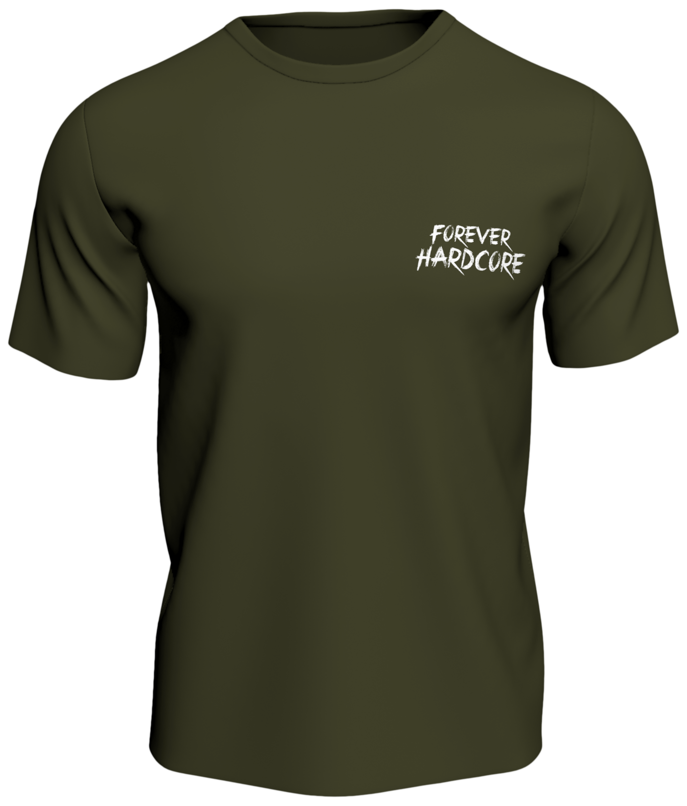 100% or Nothing 'Forever Hardcore' Slogan Tee [Green]