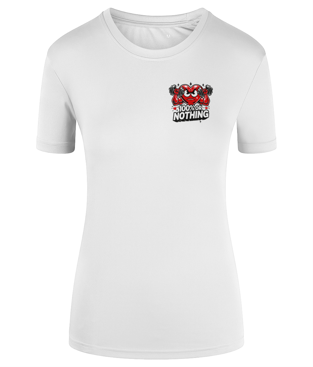 Reverse 'Valentines' Women's Performance T-shirt [WHITE]