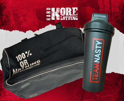 Hardkore Gym Kit Bag & Team Nasty Shaker [50% OFF]