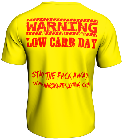 HKK 'WARNING Low Carb Day' Slogan Tee [Sunburst-Yellow]