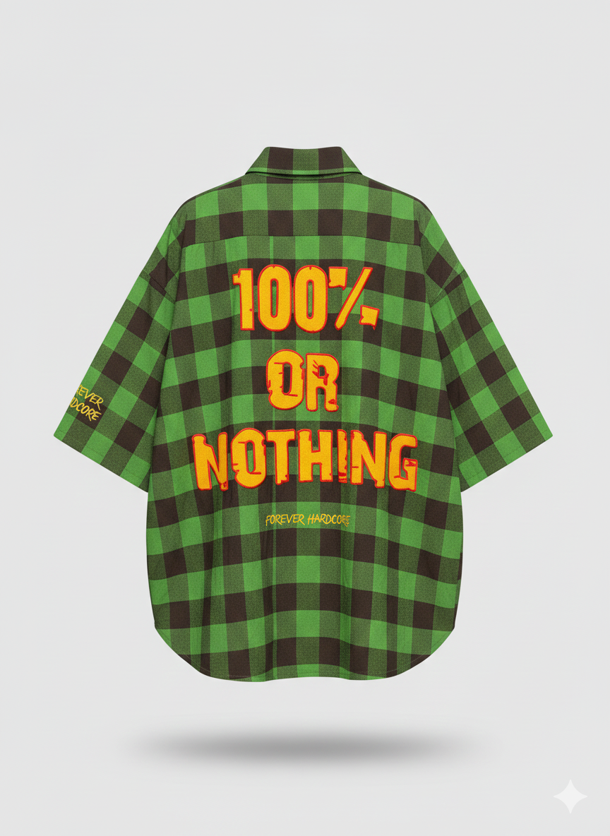 Forever Hardkore 100% or Nothing 'Lumberjack' Shirt [GREEN EDITION]