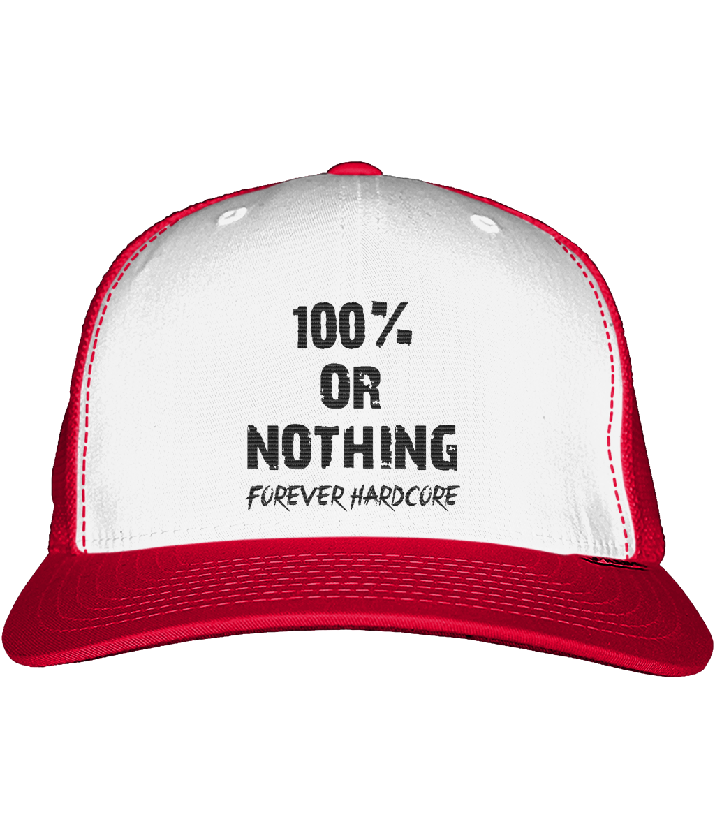 Official 100% or Nothing Forever Hardcore Snapback Cap [Red/White]