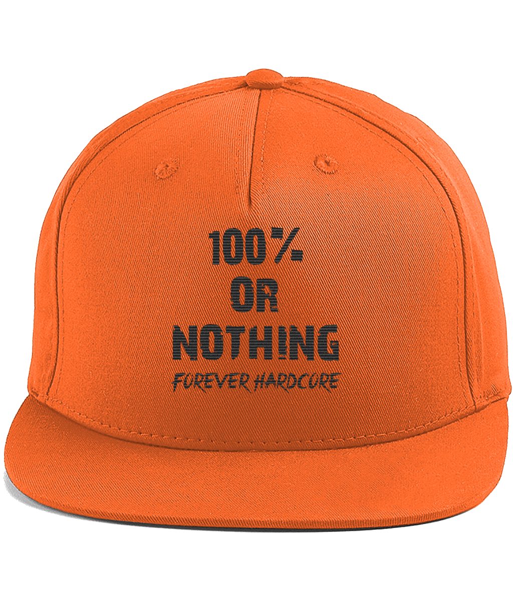 Official 100% or Nothing Forever Hardcore 'Rapper' Cap [Orange]