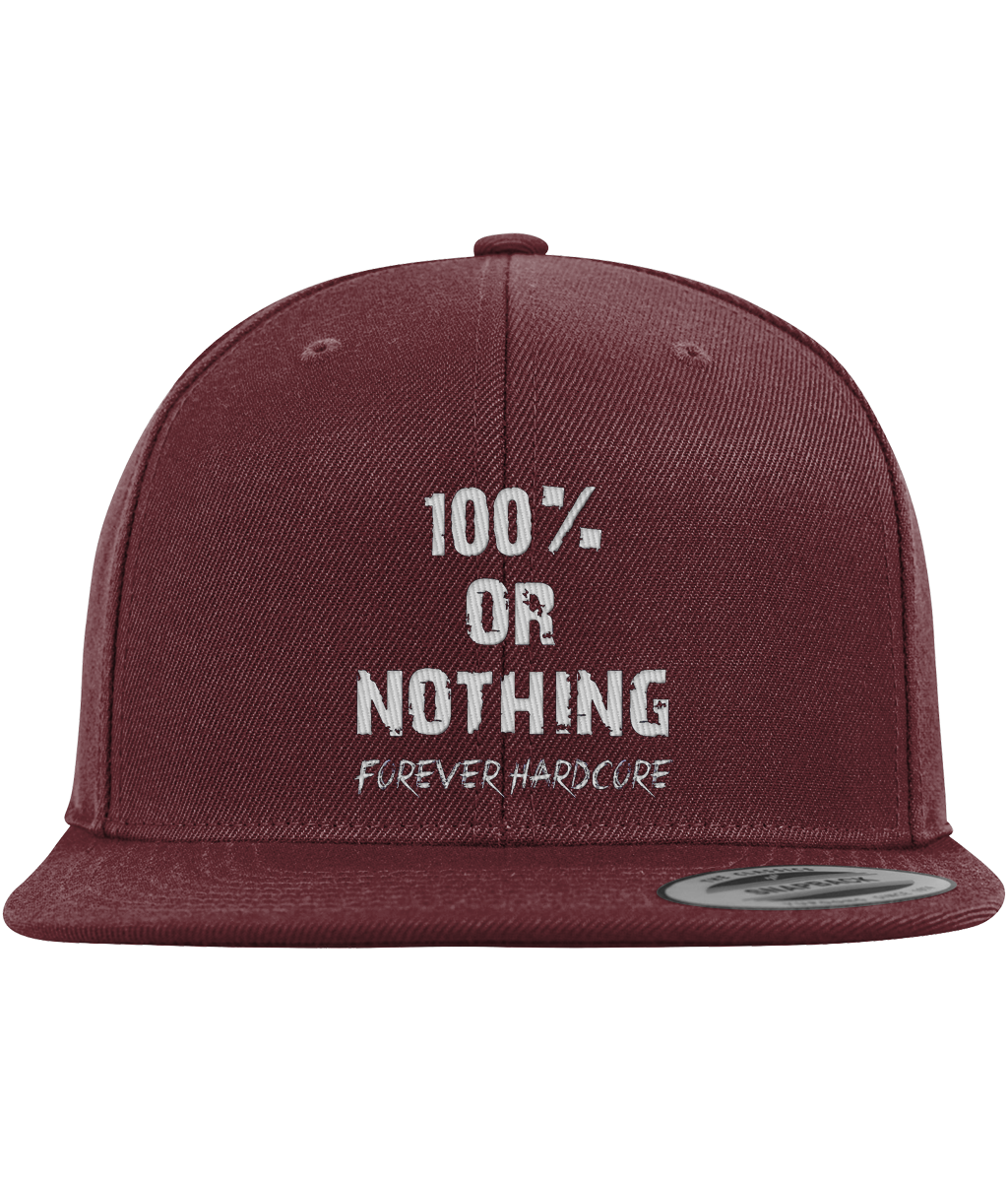 Official 100% or Nothing Forever Hardcore Cap [FlexFit - Maroon]