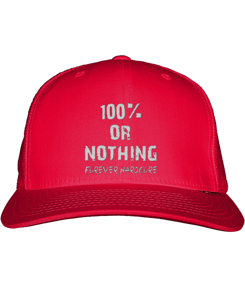 Official 100% or Nothing Forever Hardcore Snapback Cap [Red]