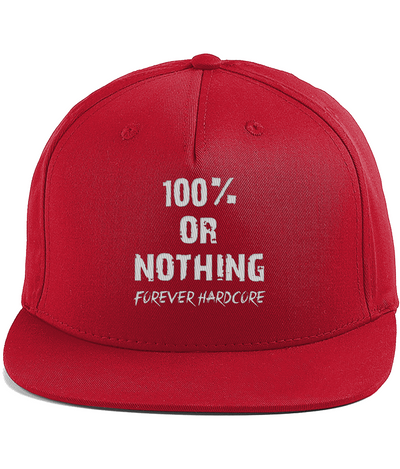 Official 100% or Nothing Forever Hardcore 'Rapper' Cap [Red]