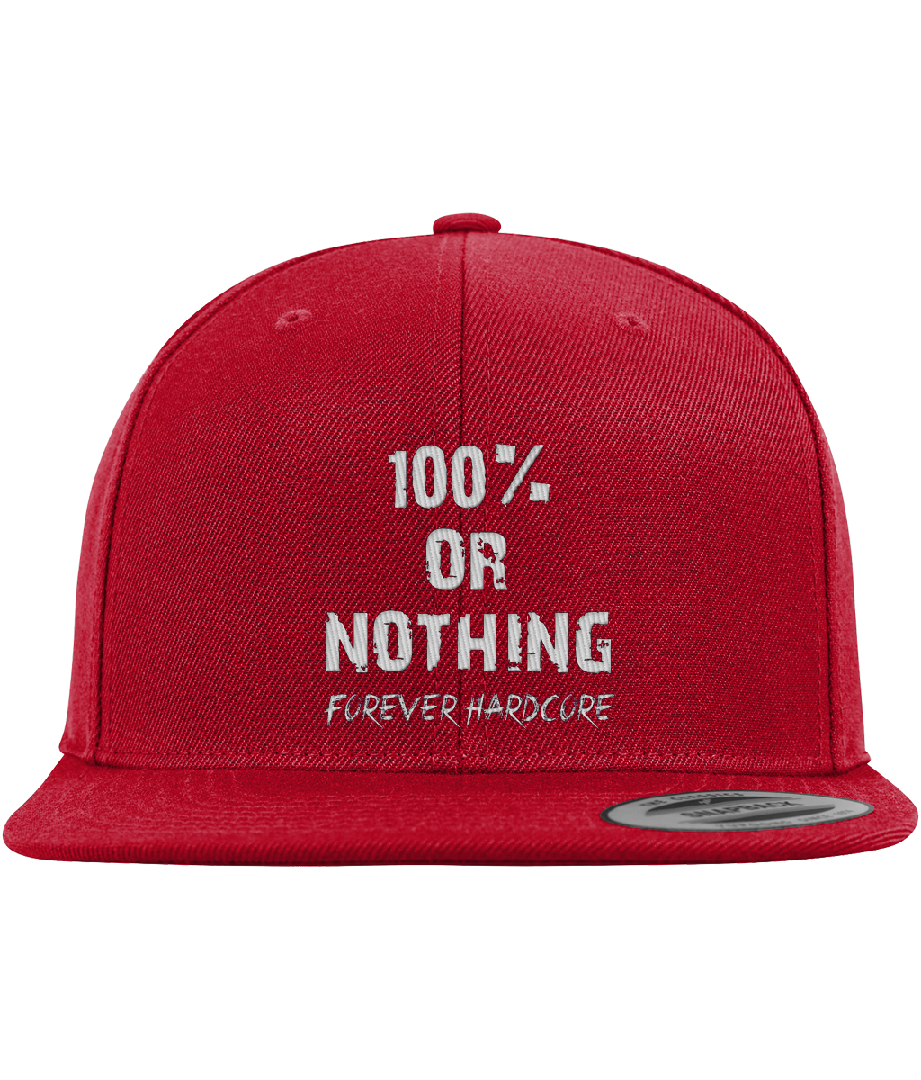 Official 100% or Nothing Forever Hardcore Cap [FlexFit - Red]