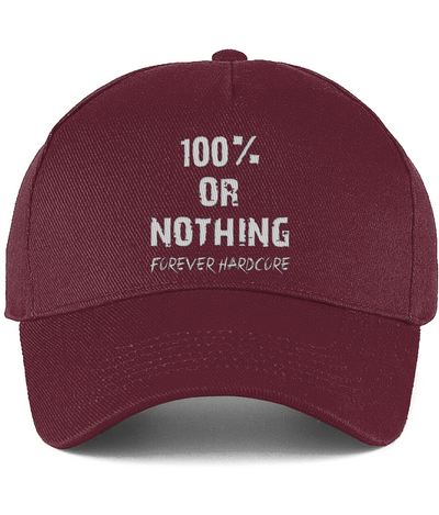 Official 100% or Nothing Forever Hardcore Classic Cap [Maroon]