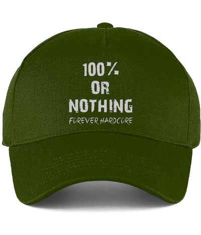 Official 100% or Nothing Forever Hardcore Classic Cap [Olive Green]