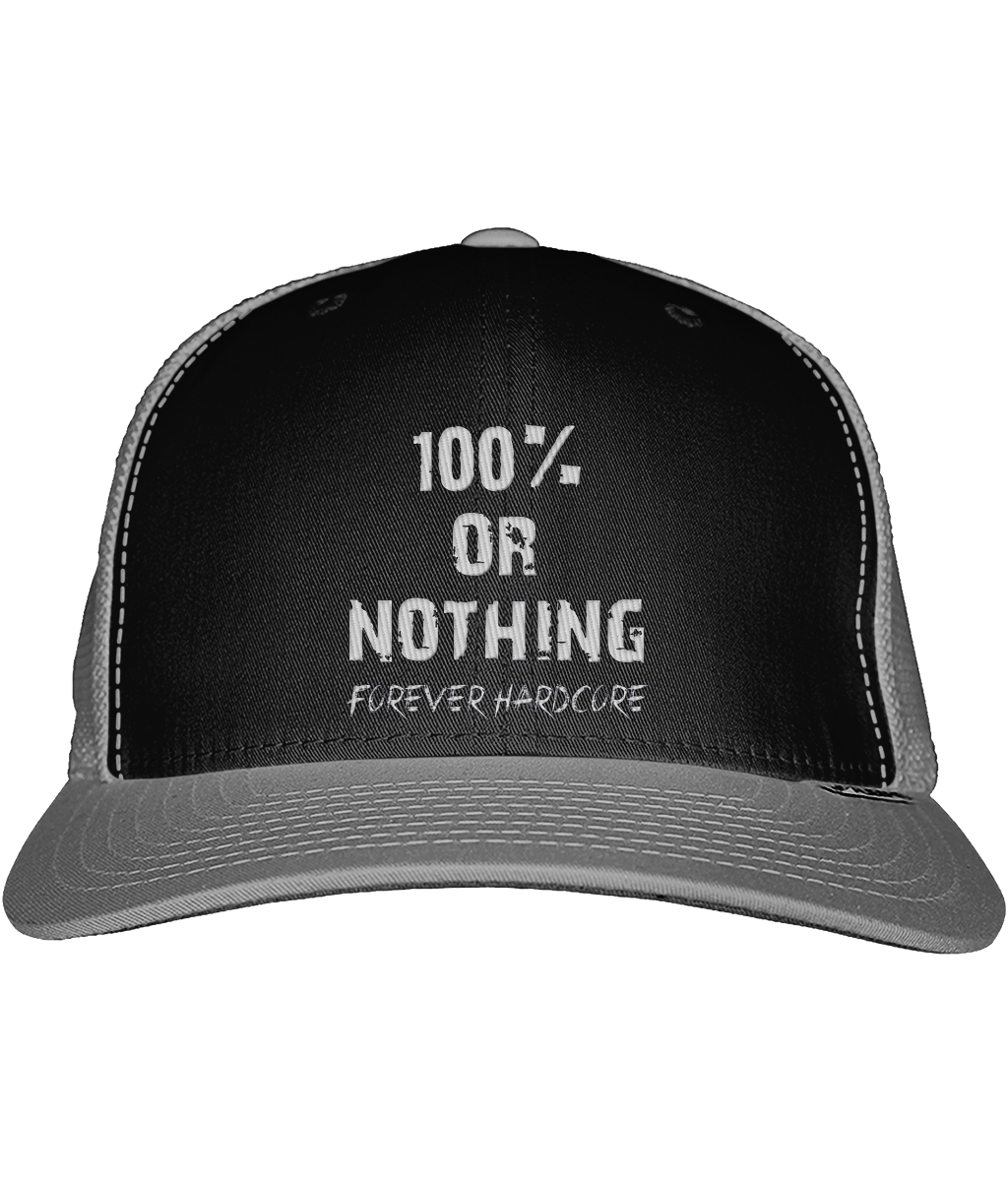 Official 100% or Nothing Forever Hardcore Snapback Cap [Black/Grey]