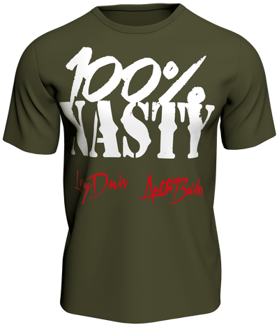 Official Team Nasty 100% Nasty Kick Ass Don't Kiss It Bodybuilding T-Shirt