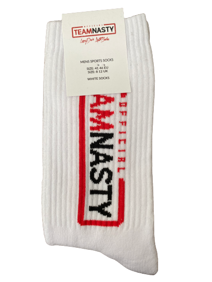 Mens Sports Socks [Black / White] - Official Team Nasty