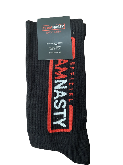 Mens Sports Socks [Black / White] - Official Team Nasty