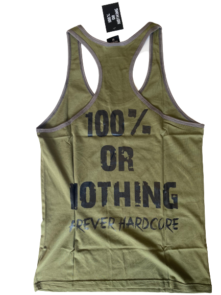 Stringer Vest - 100% or Nothing - Forever Hardcore Combat Green