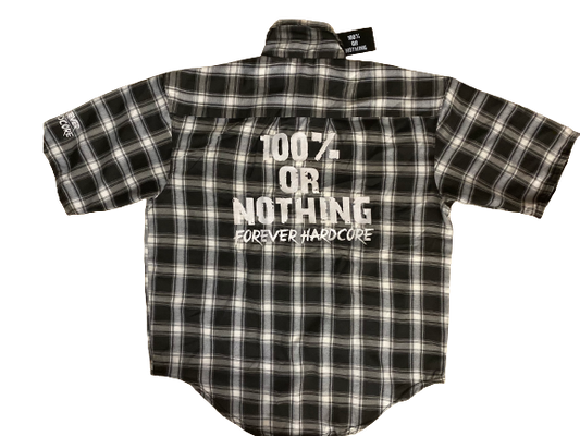100% or Nothing - Forever Hardcore 'Lumberjack' Shirt [BLACK&WHITE EDITION]