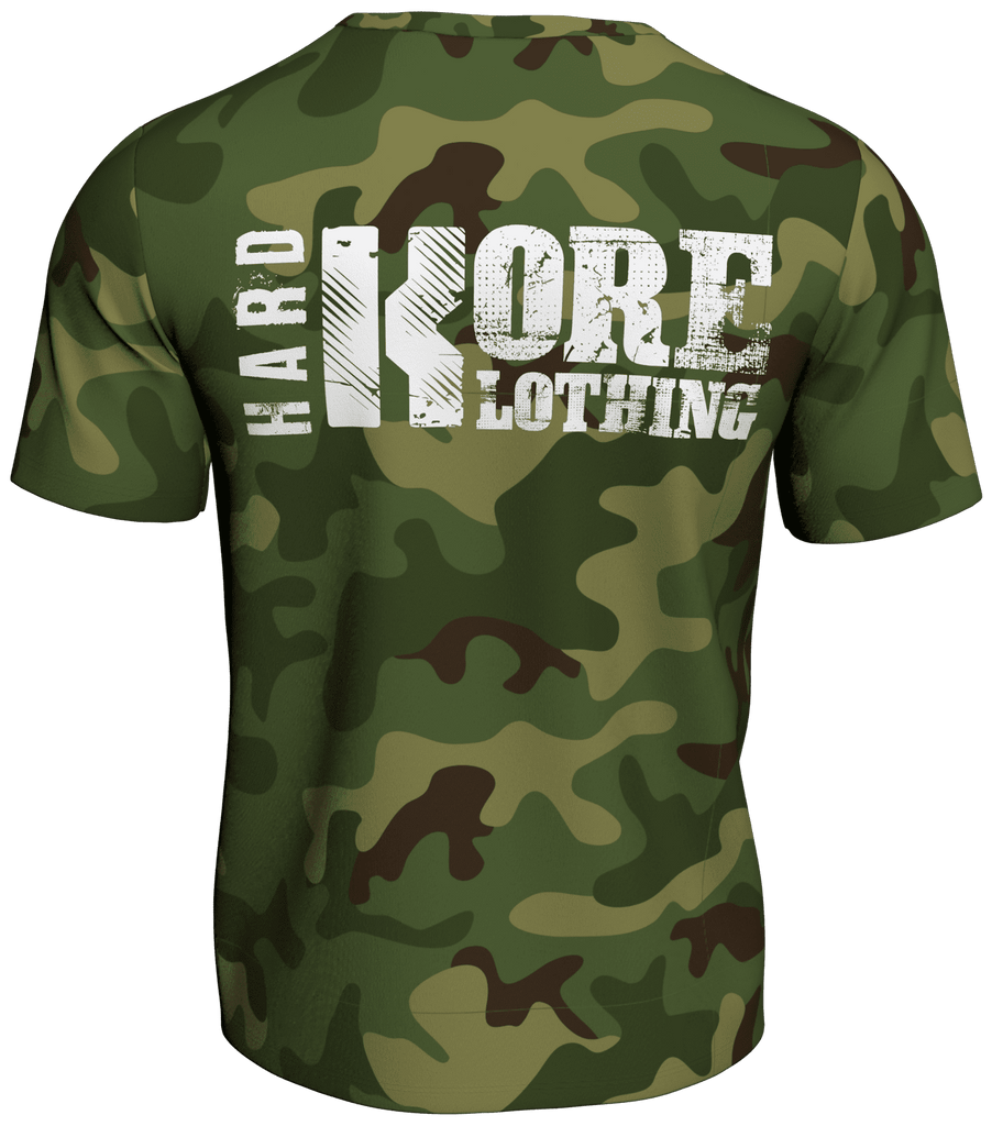 HKK 'The Gym Is Not For Socialising' Slogan Tee Green Camo