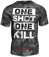 Grey Camo Bodybuilder T-Shirt One Shot One Kill Official Team Nasty Clothing