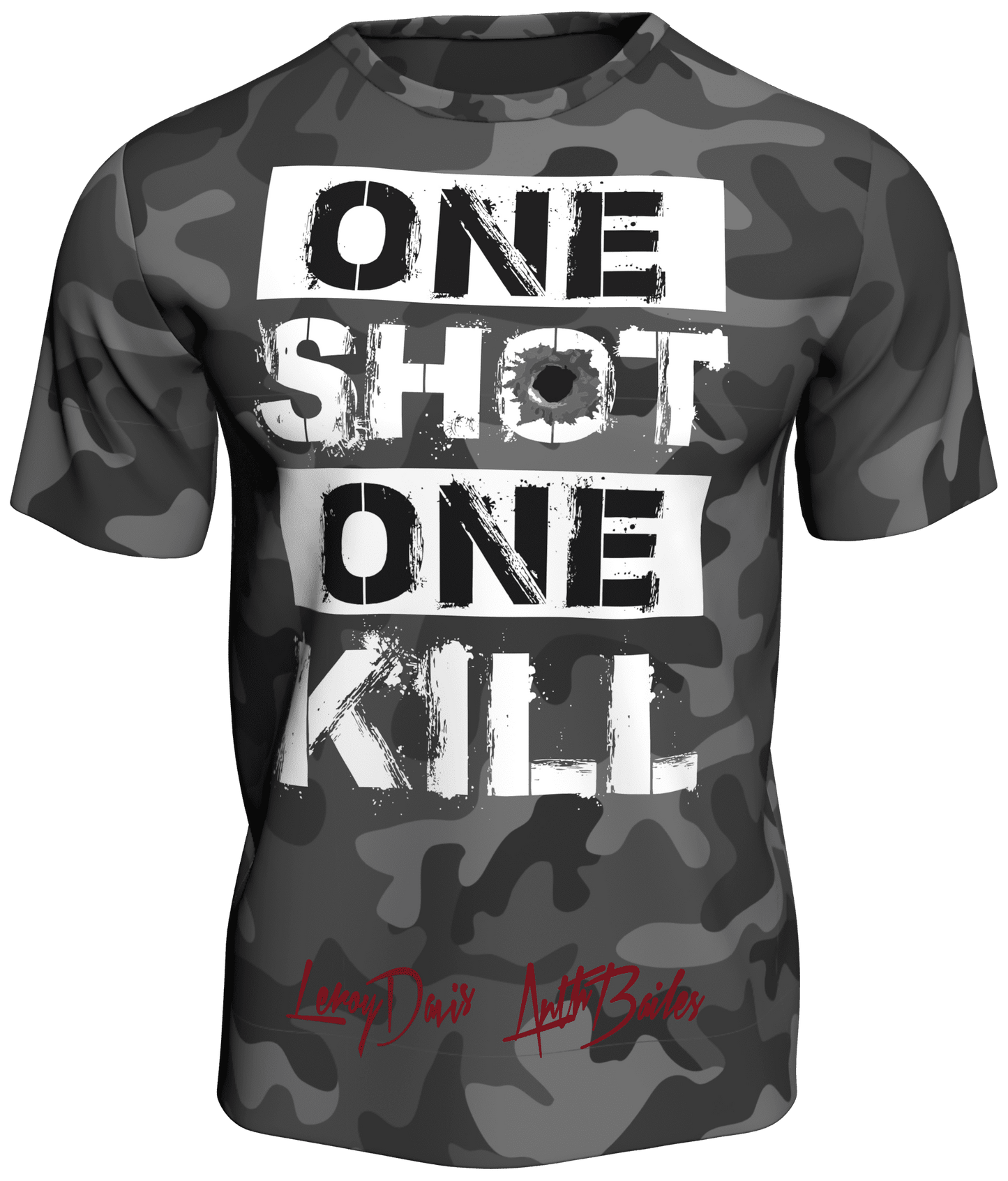 Grey Camo Bodybuilder T-Shirt One Shot One Kill Official Team Nasty Clothing