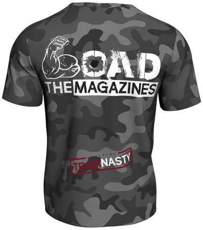 Grey Camo Bodybuilder T-Shirt Load The Magazine Official Team Nasty Clothing